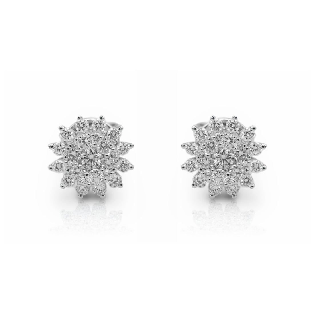 Diamond Sunflower Studs - Elgrissy Diamonds