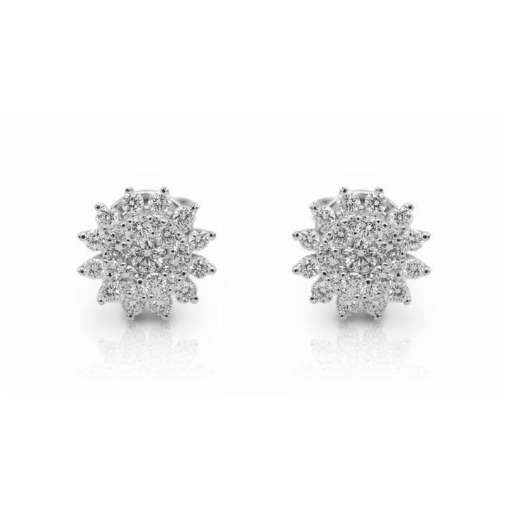 Diamond Sunflower Studs - Elgrissy Diamonds