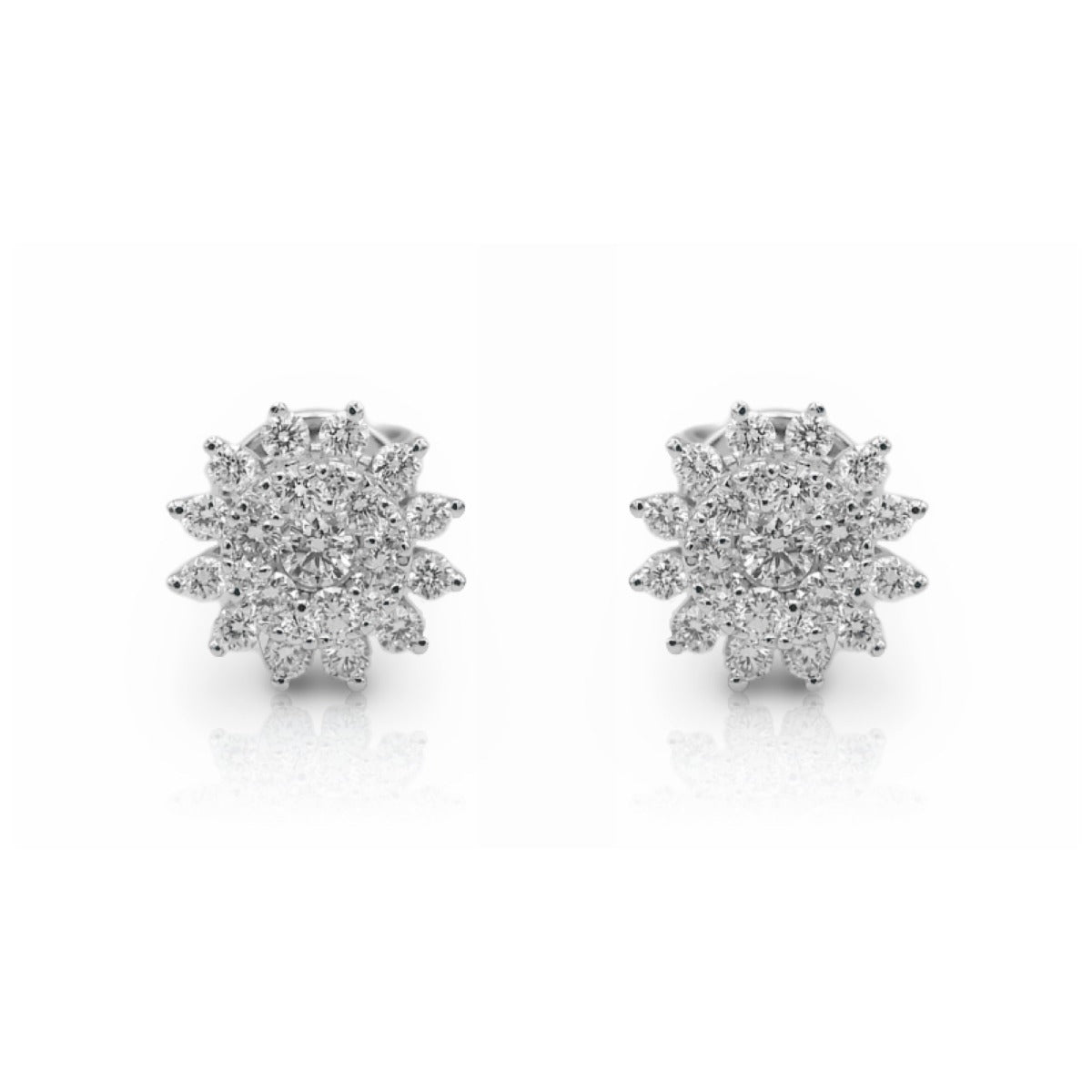 Diamond Sunflower Studs - Elgrissy Diamonds