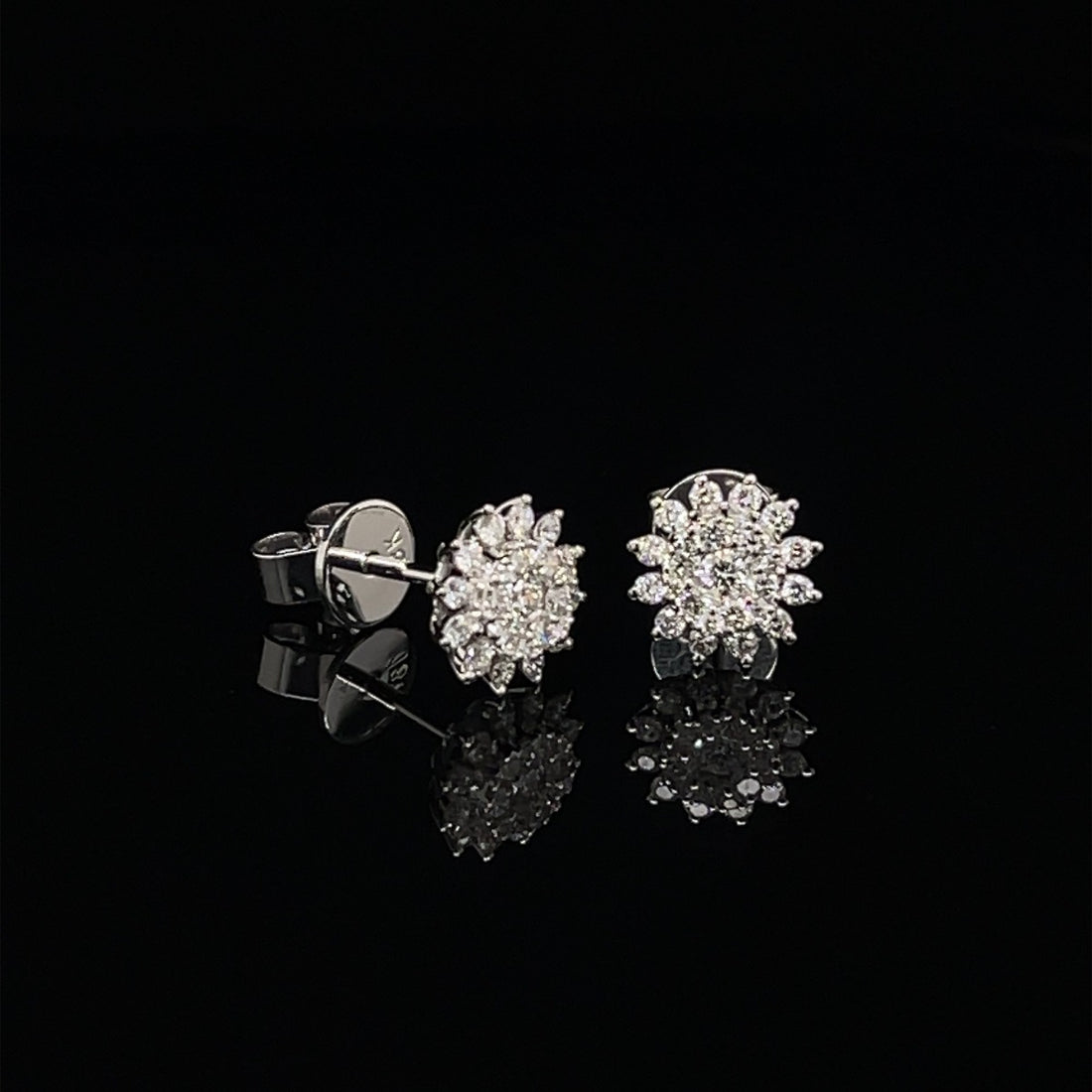 Diamond Sunflower Studs - Elgrissy Diamonds