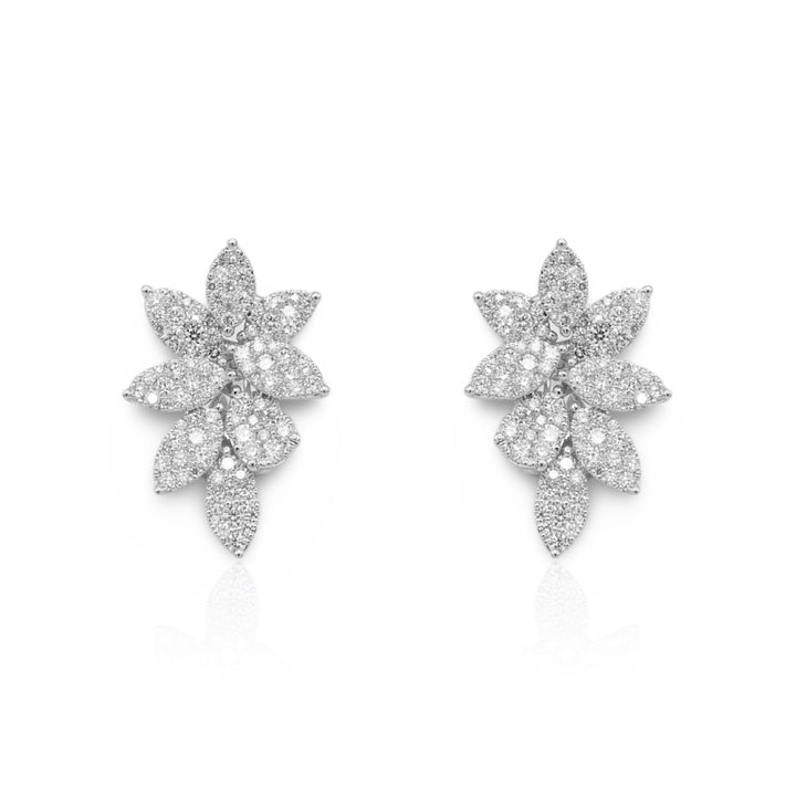 Flower Cluster Statement Earrings - Elgrissy Diamonds