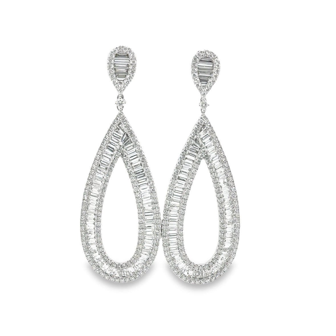 Pear Hollow Drop Earrings - Elgrissy Diamonds