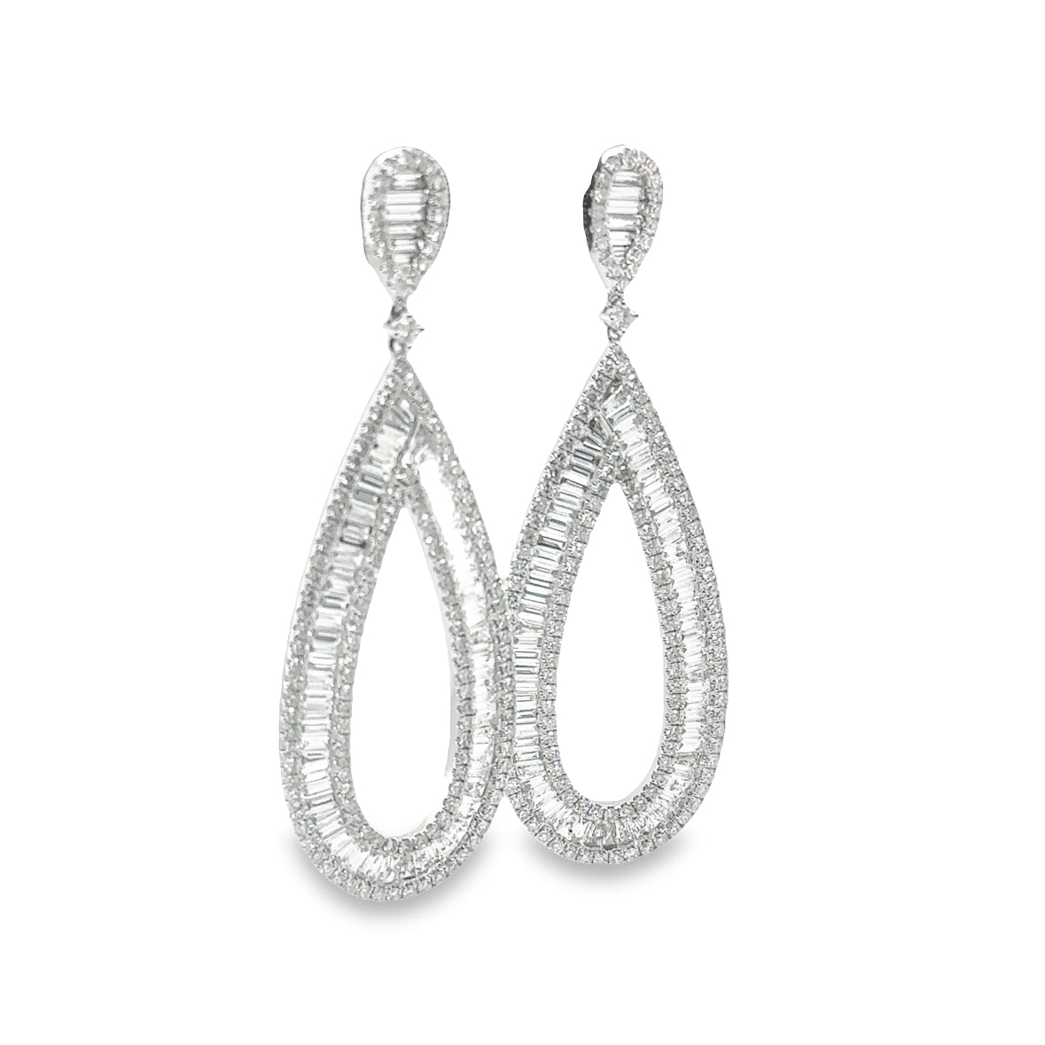 Pear Hollow Drop Earrings - Elgrissy Diamonds