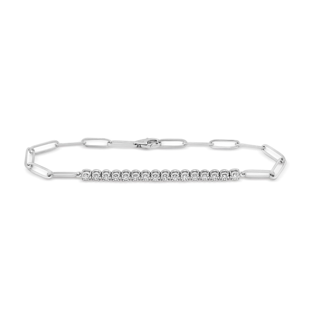 Paper Clip Tennis Bracelet - Elgrissy Diamonds