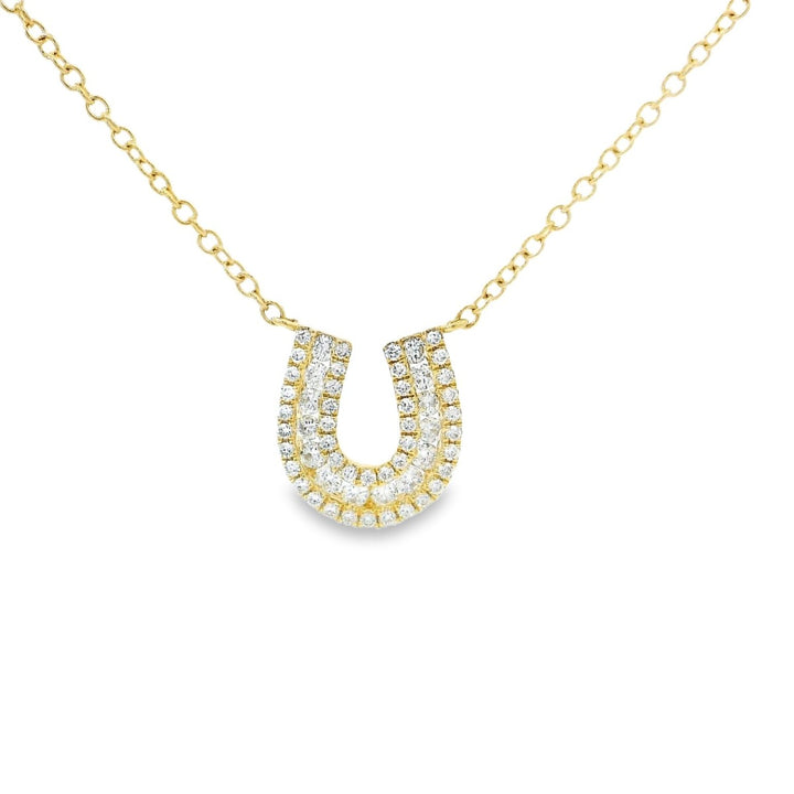 Yellow Gold HorseShoe Diamonds Necklace - Elgrissy Diamonds