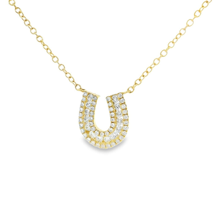 Yellow Gold HorseShoe Diamonds Necklace - Elgrissy Diamonds