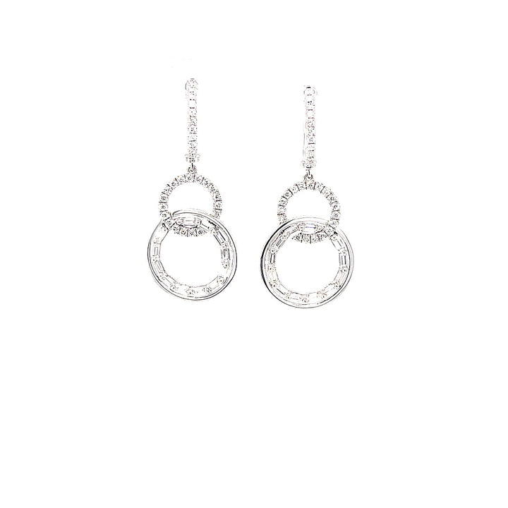 Multi Circle Diamonds Drop Earrings - Elgrissy Diamonds