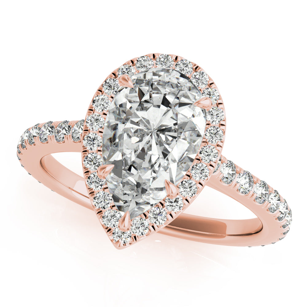 Pear Halo Engagement Ring - Elgrissy Diamonds