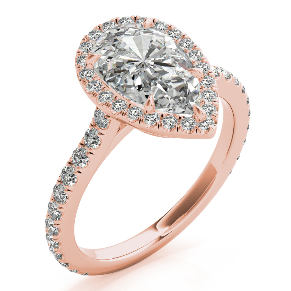 Pear Halo Engagement Ring - Elgrissy Diamonds