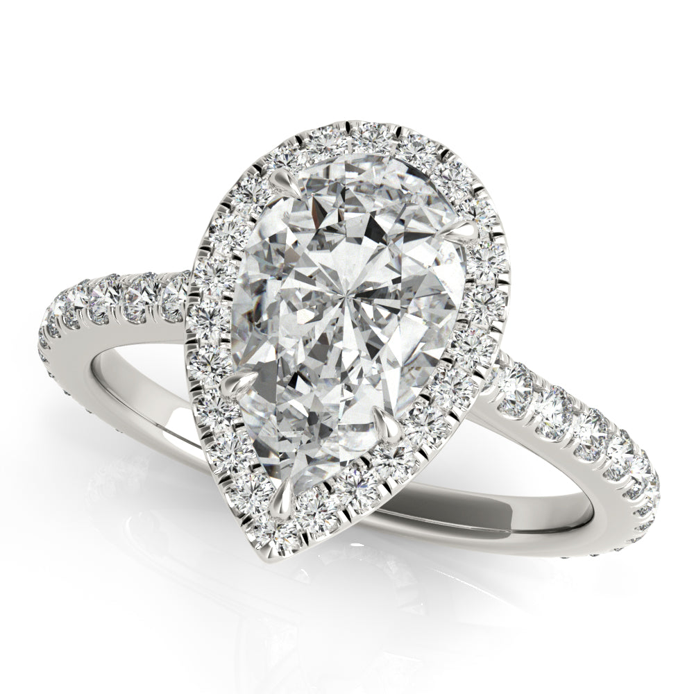 Pear Halo Engagement Ring - Elgrissy Diamonds
