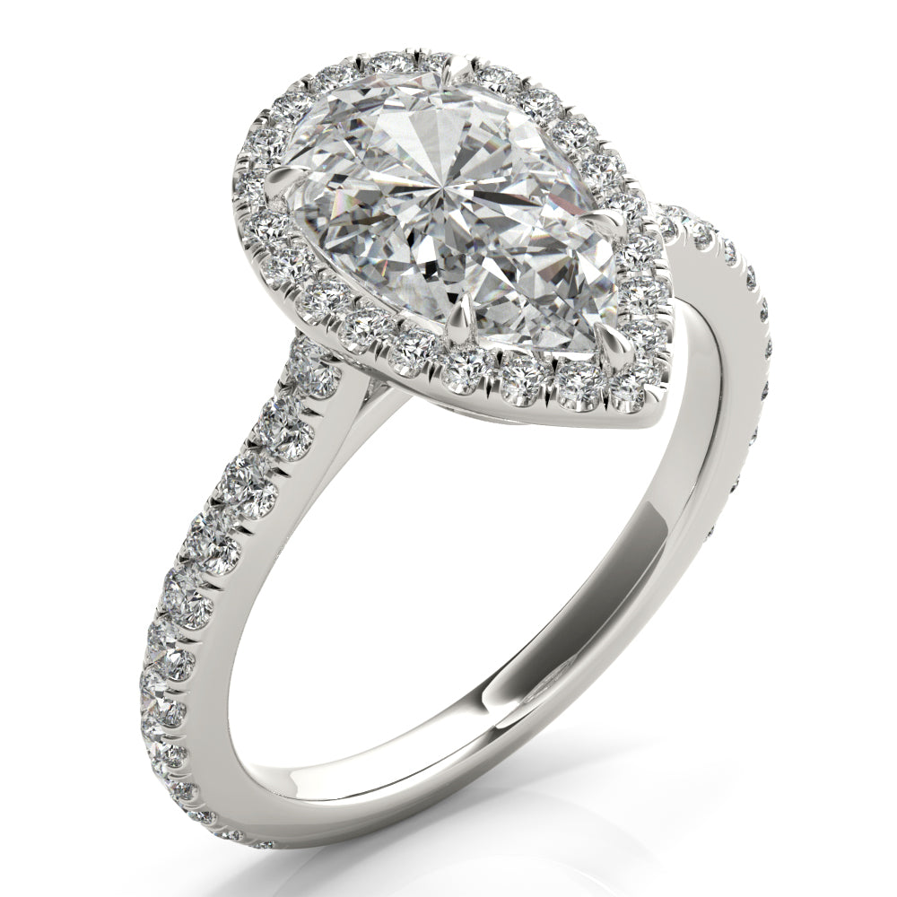 Pear Halo Engagement Ring - Elgrissy Diamonds