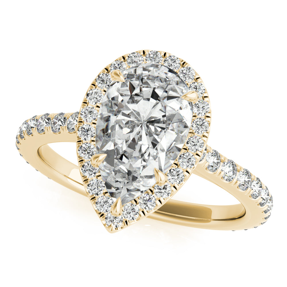 Pear Halo Engagement Ring - Elgrissy Diamonds
