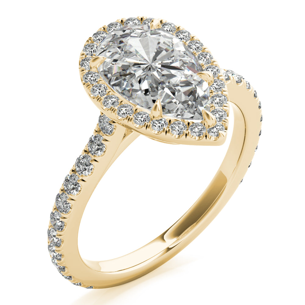 Pear Halo Engagement Ring - Elgrissy Diamonds
