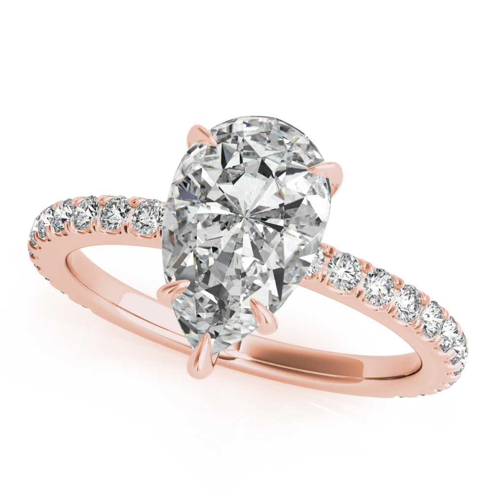 Pear Hidden Halo Engagement Ring - Elgrissy Diamonds