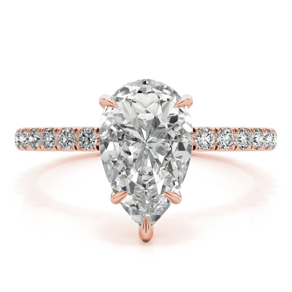 Pear Hidden Halo Engagement Ring - Elgrissy Diamonds