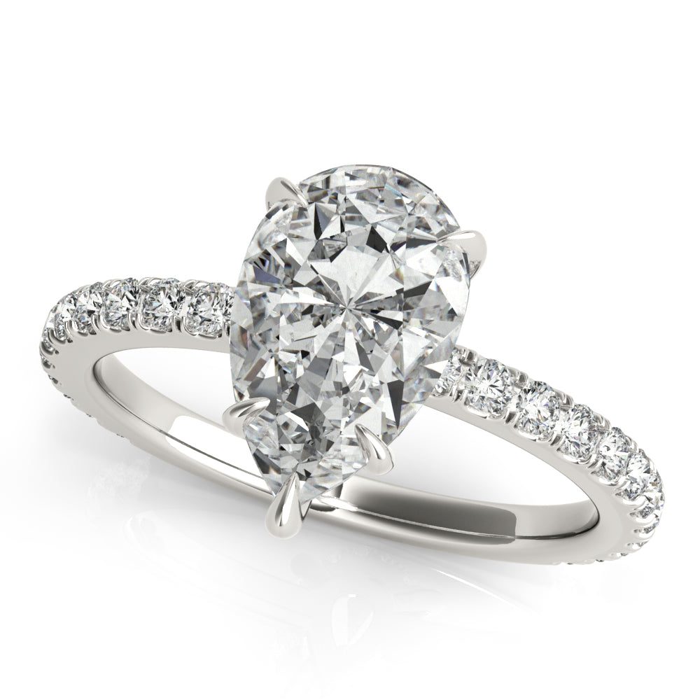 Pear Hidden Halo Engagement Ring - Elgrissy Diamonds