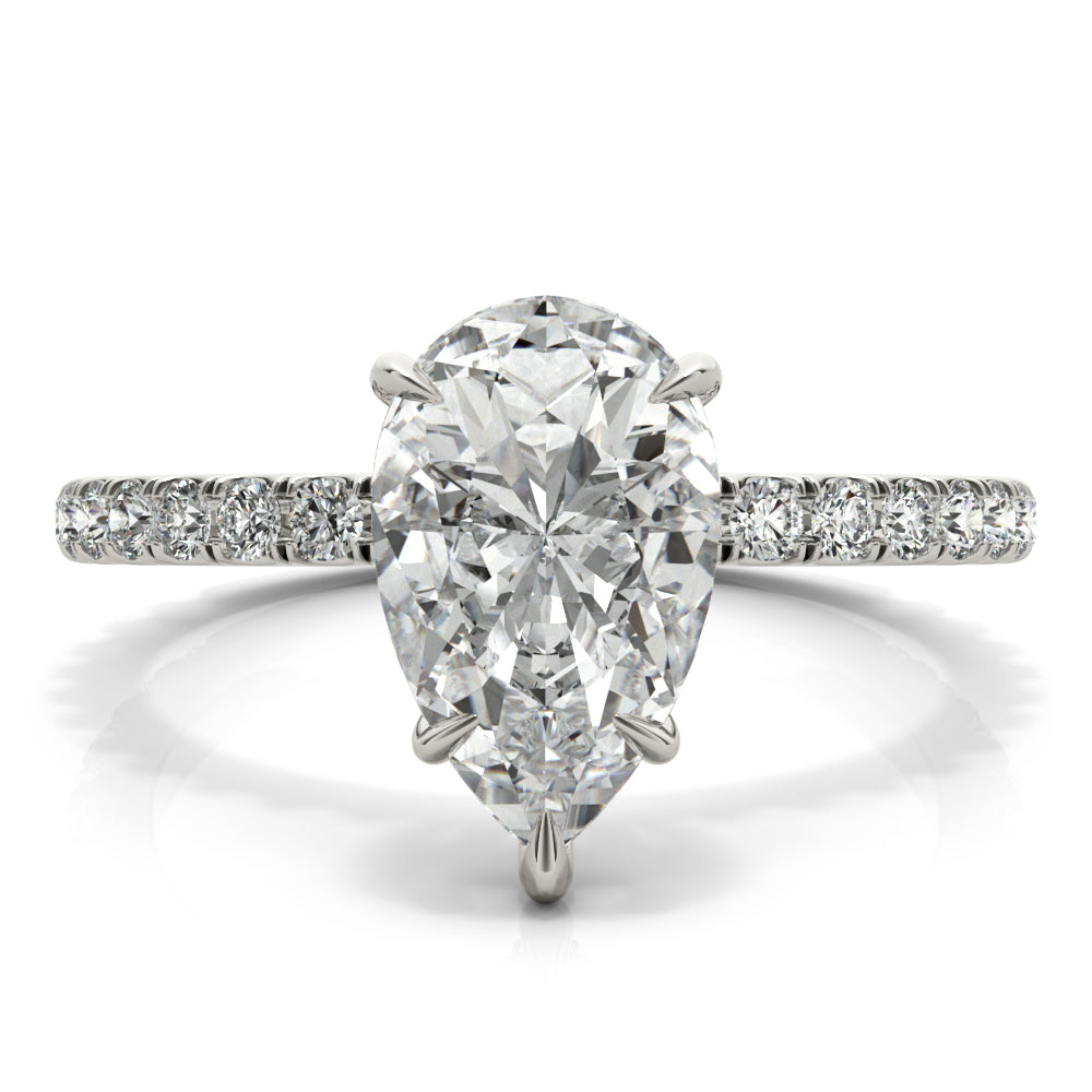 Pear Hidden Halo Engagement Ring - Elgrissy Diamonds