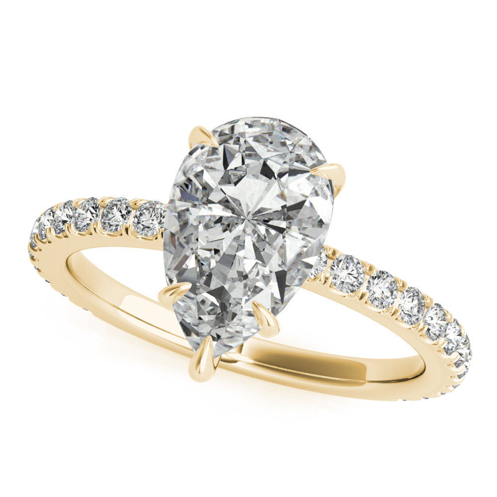 Pear Hidden Halo Engagement Ring - Elgrissy Diamonds