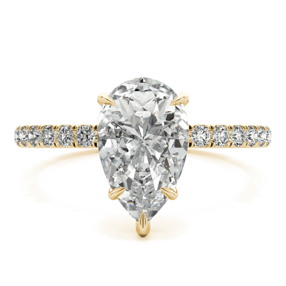 Pear Hidden Halo Engagement Ring - Elgrissy Diamonds