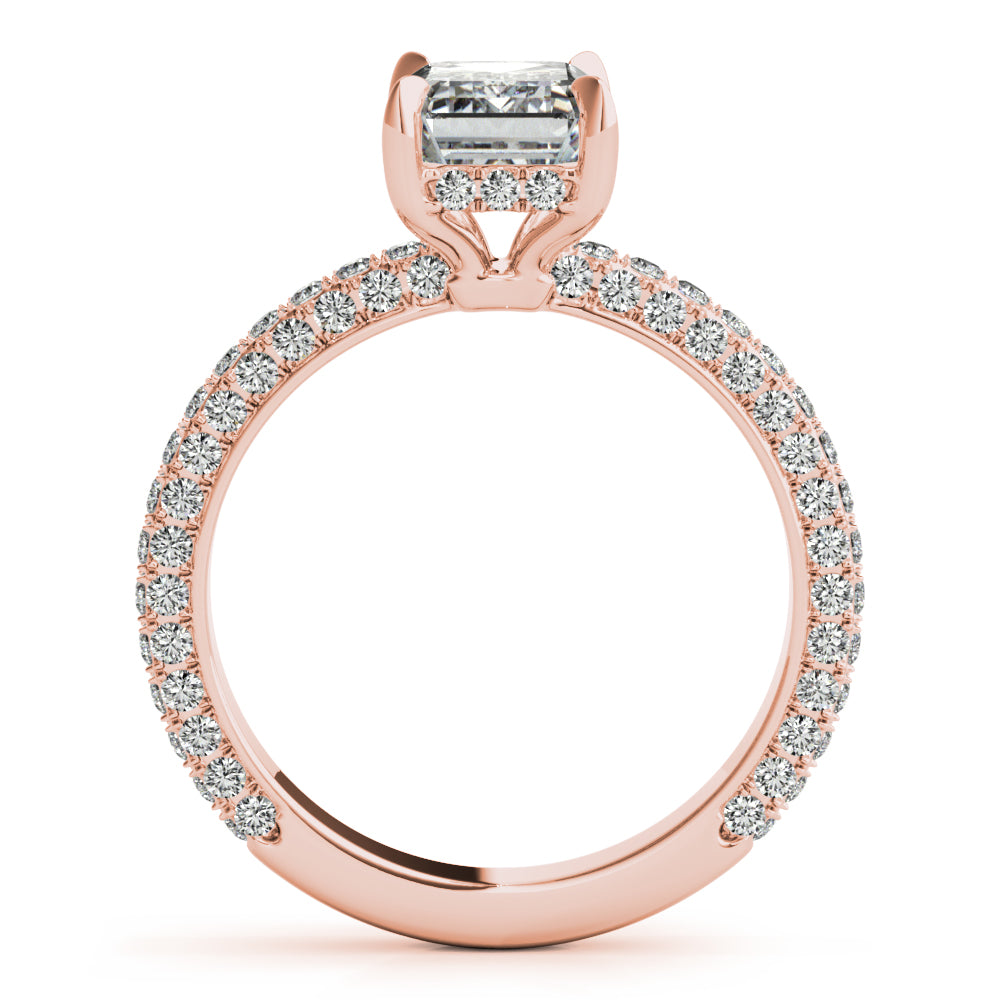 Three Rows Hidden Halo - Elgrissy Diamonds