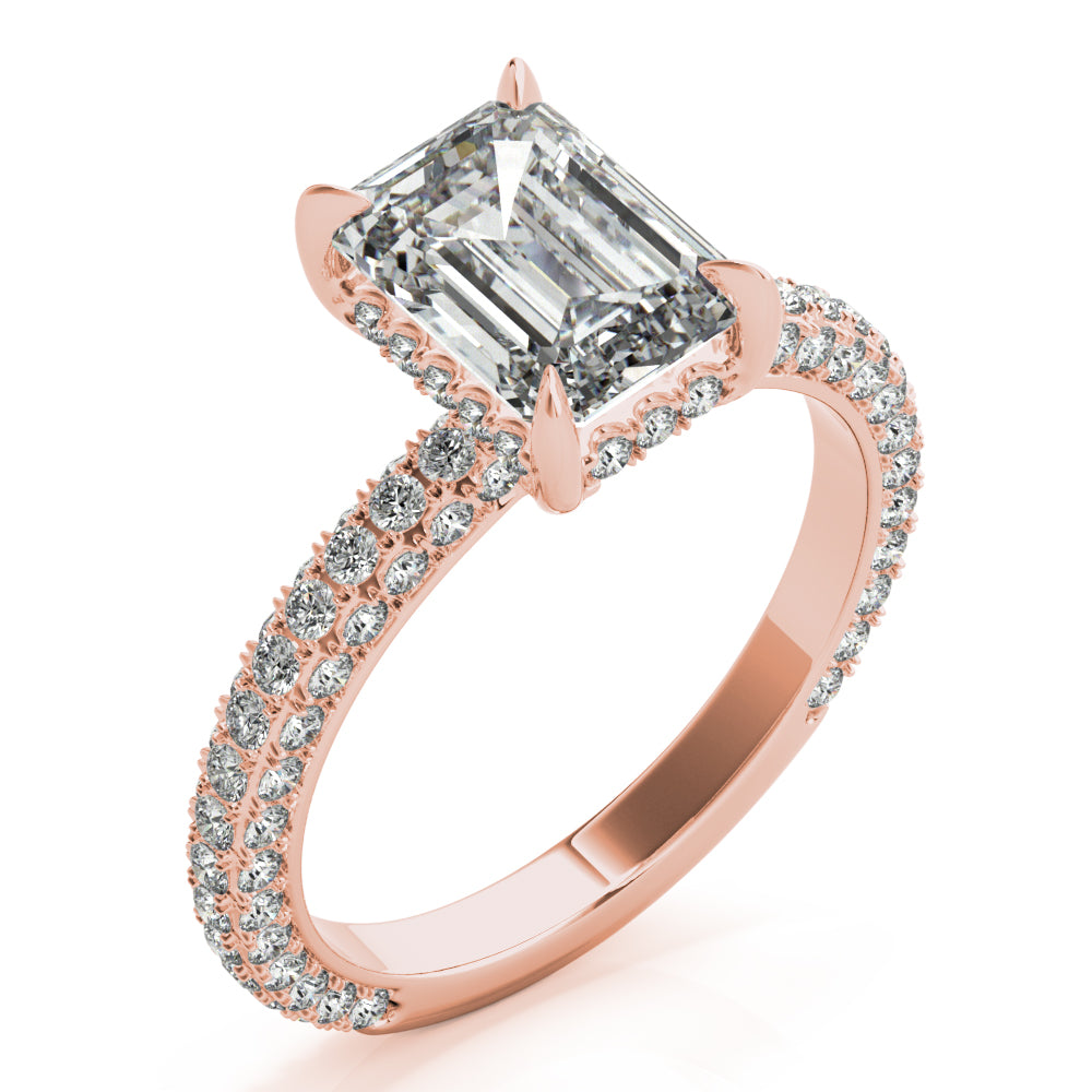 Three Rows Hidden Halo - Elgrissy Diamonds