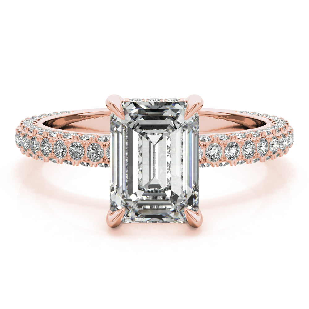 Three Rows Hidden Halo - Elgrissy Diamonds