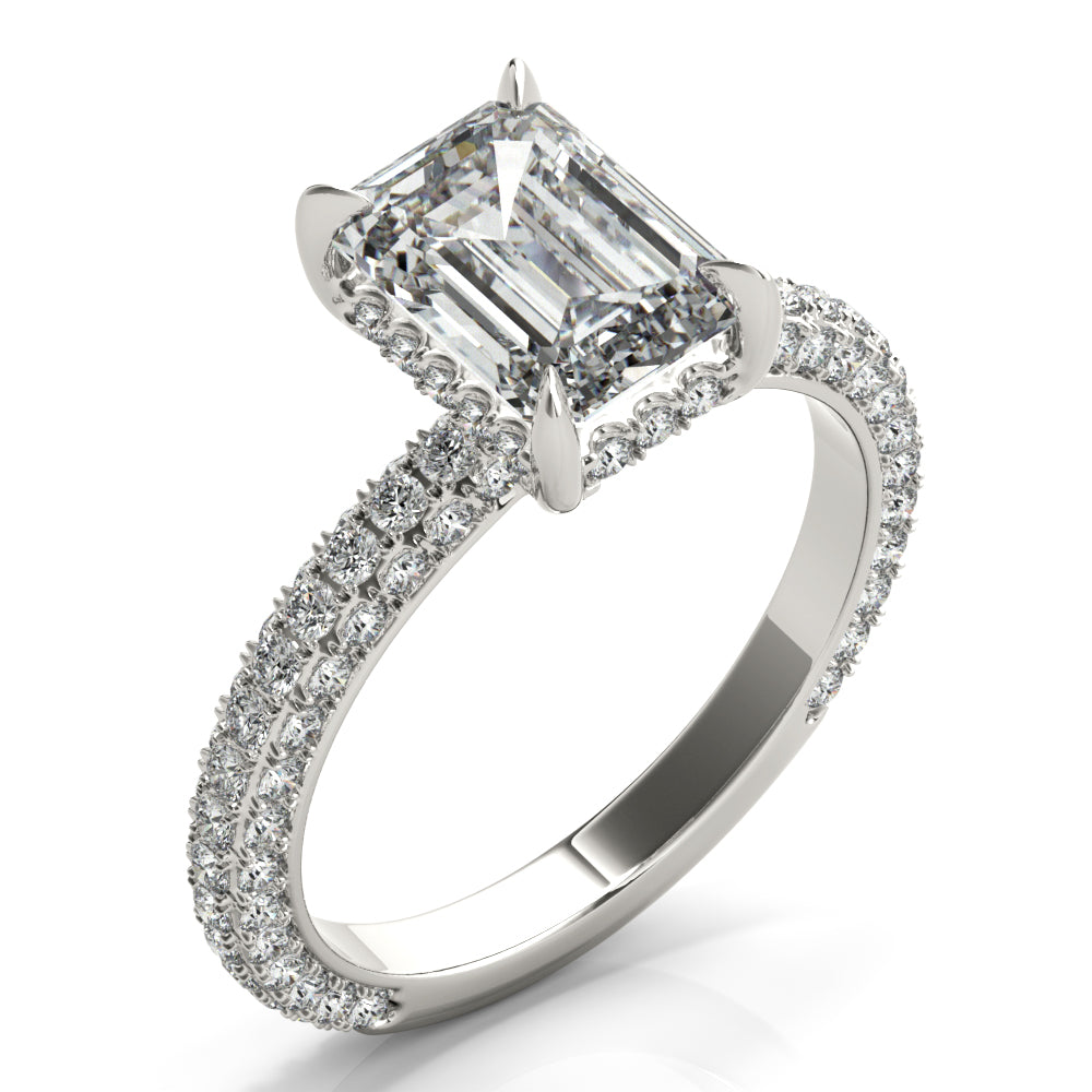 Three Rows Hidden Halo - Elgrissy Diamonds