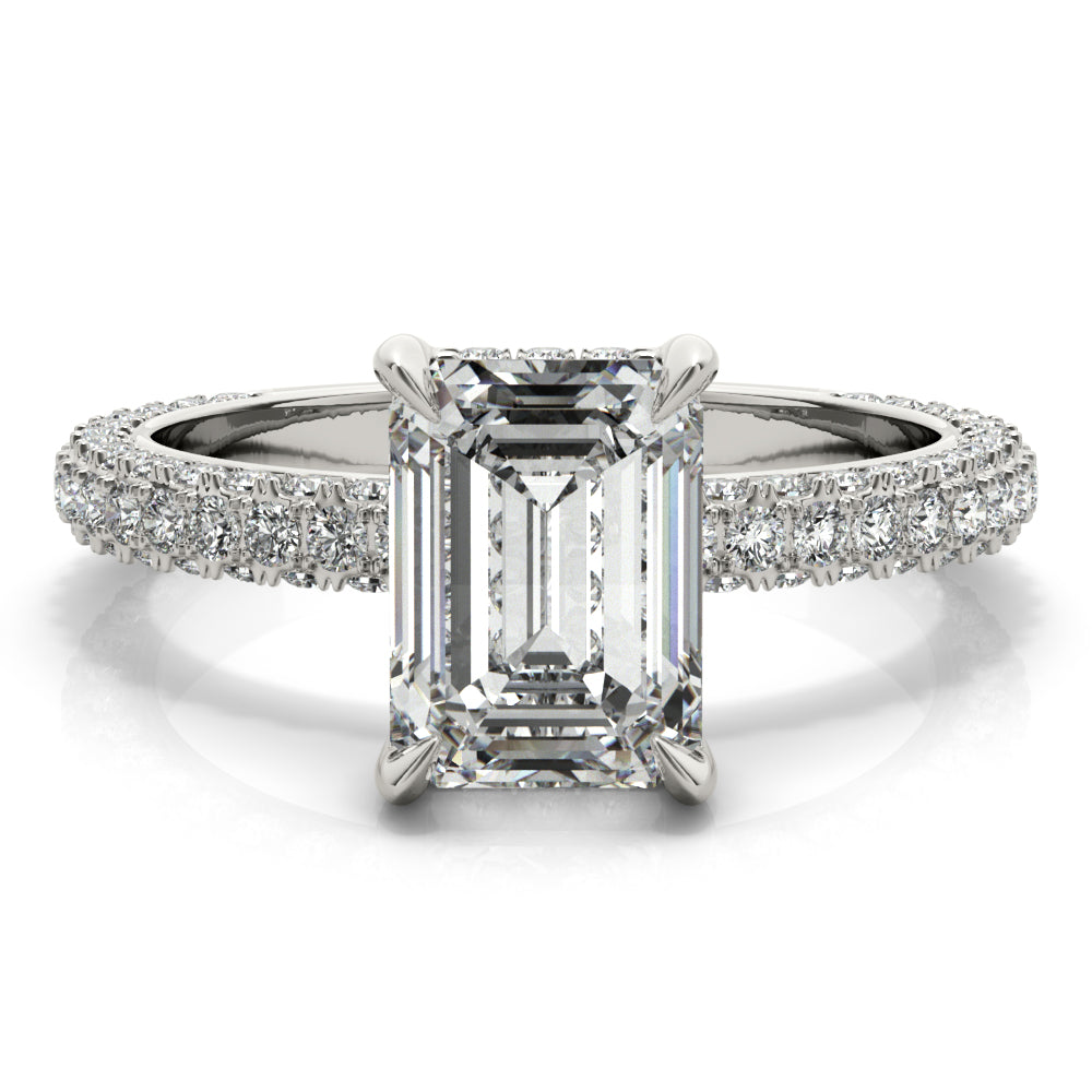 Three Rows Hidden Halo - Elgrissy Diamonds