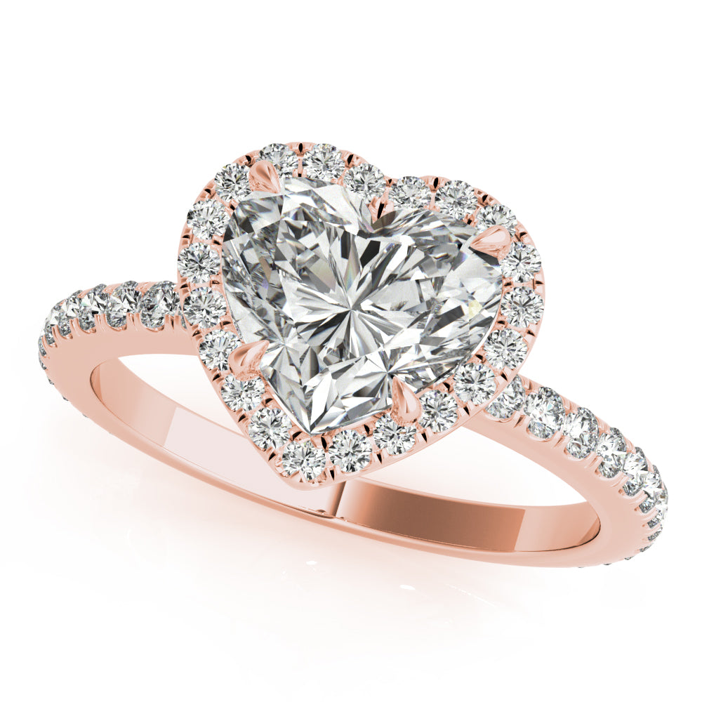 Heart Halo Engagement Ring - Elgrissy Diamonds