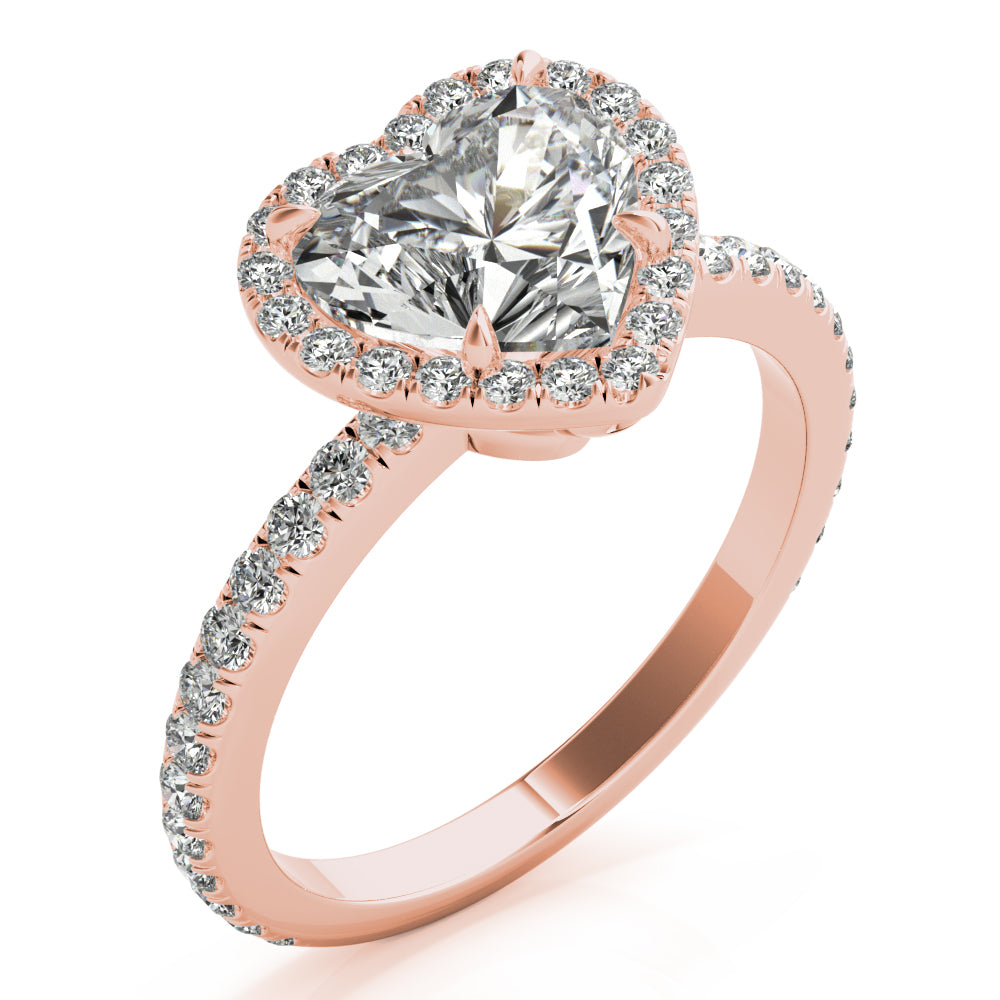 Heart Halo Engagement Ring - Elgrissy Diamonds