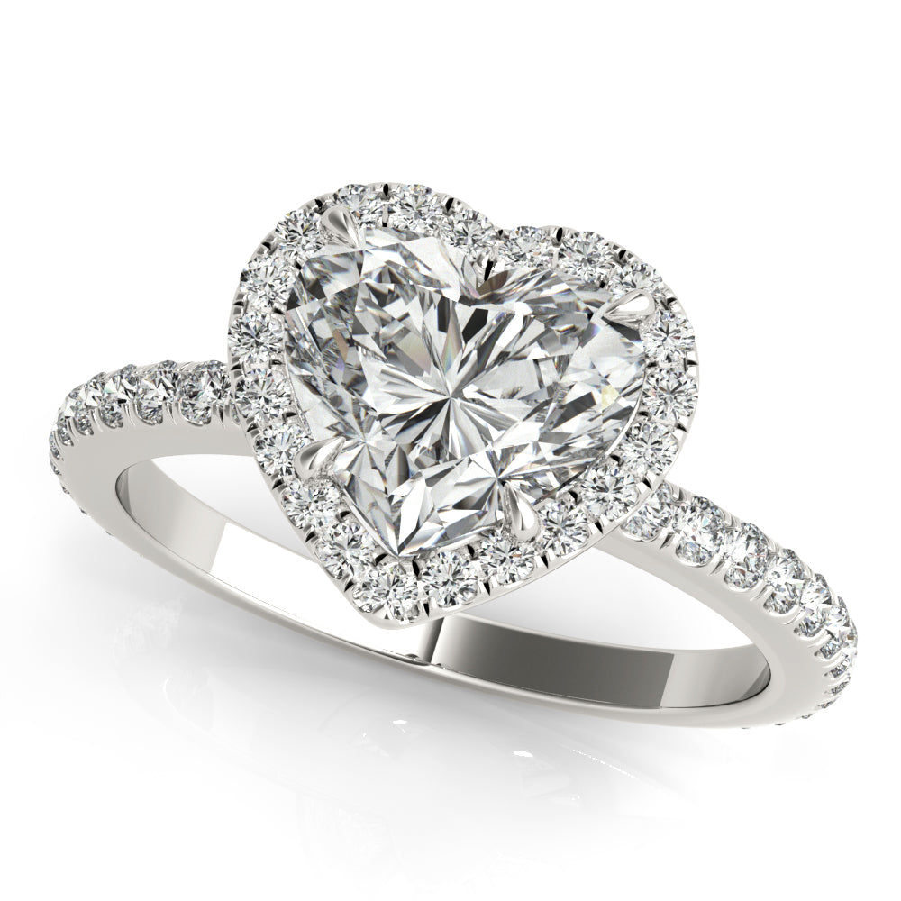 Heart Halo Engagement Ring - Elgrissy Diamonds