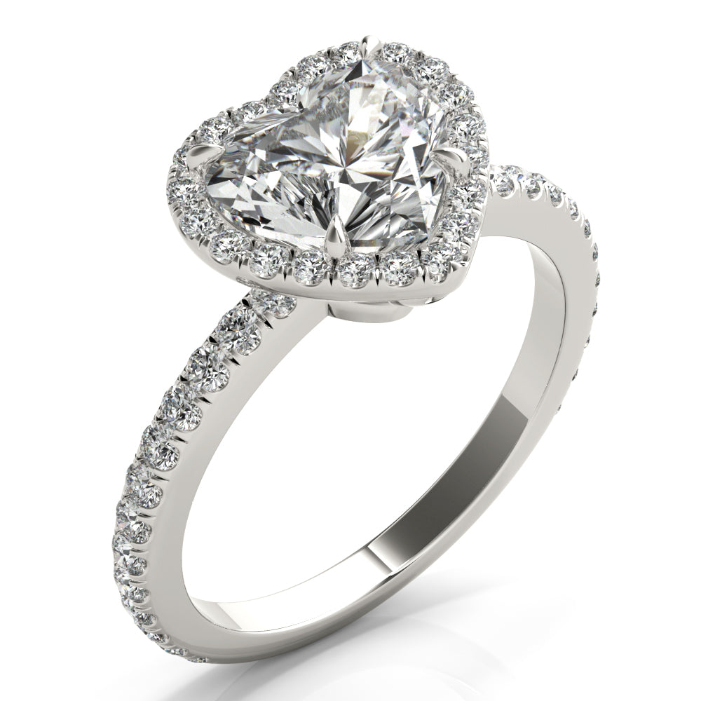 Heart Halo Engagement Ring - Elgrissy Diamonds