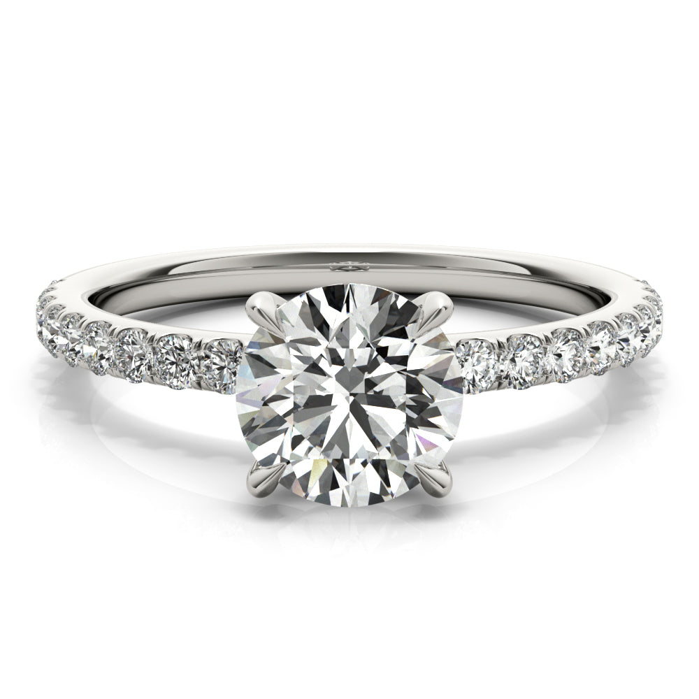 Round Pave Engagement Ring - Elgrissy Diamonds