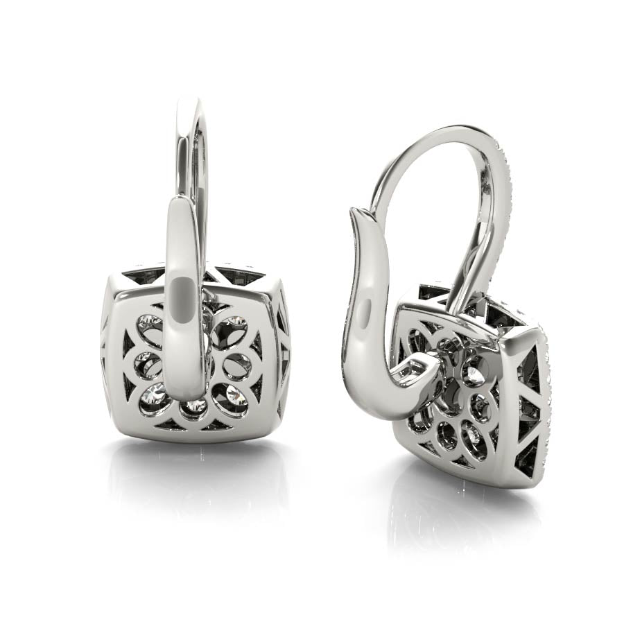 Halo Cushion Illusion Diamonds Earrings - Elgrissy Diamonds