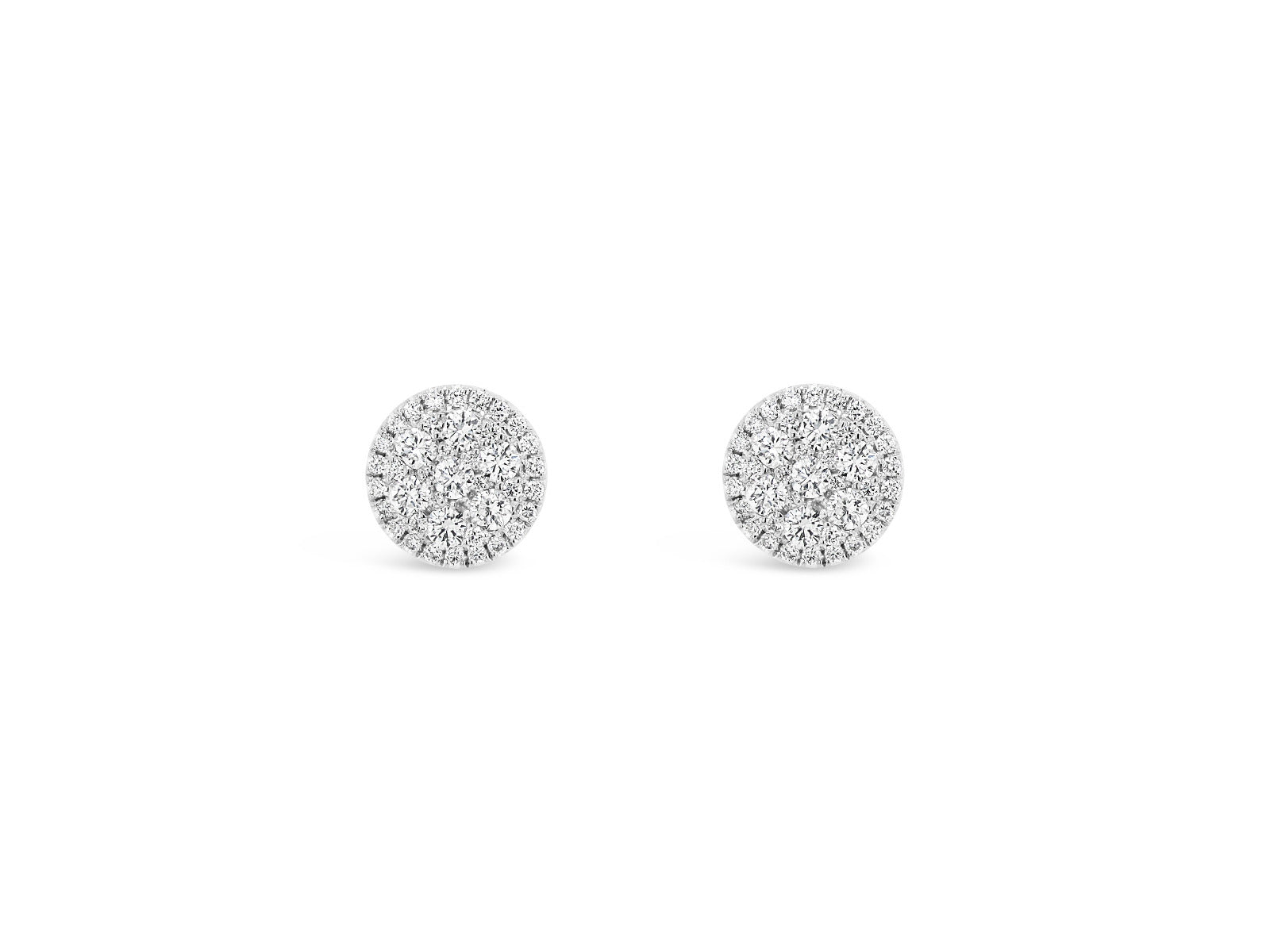 Round Halo Illusion Diamonds Stud Earrings - Elgrissy Diamonds