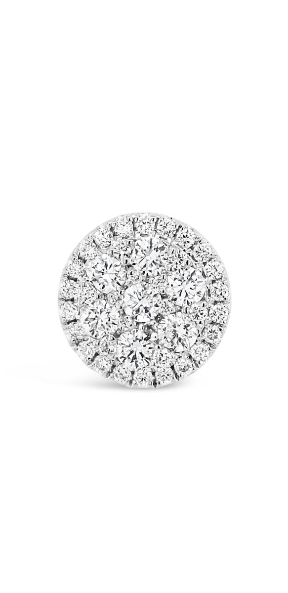 Round Halo Illusion Diamonds Stud Earrings - Elgrissy Diamonds