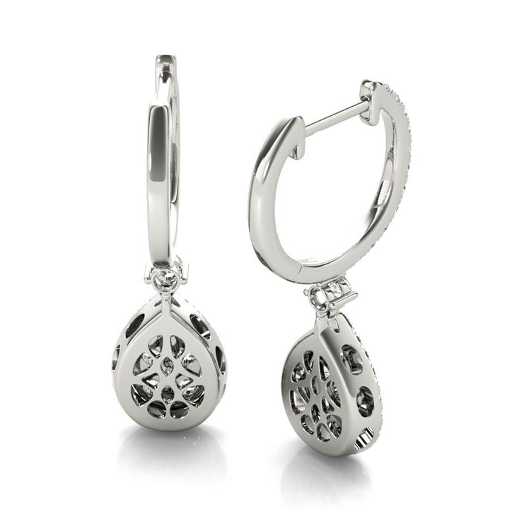 Pear illusion Halo Pavé Dangling Earrings - Elgrissy Diamonds