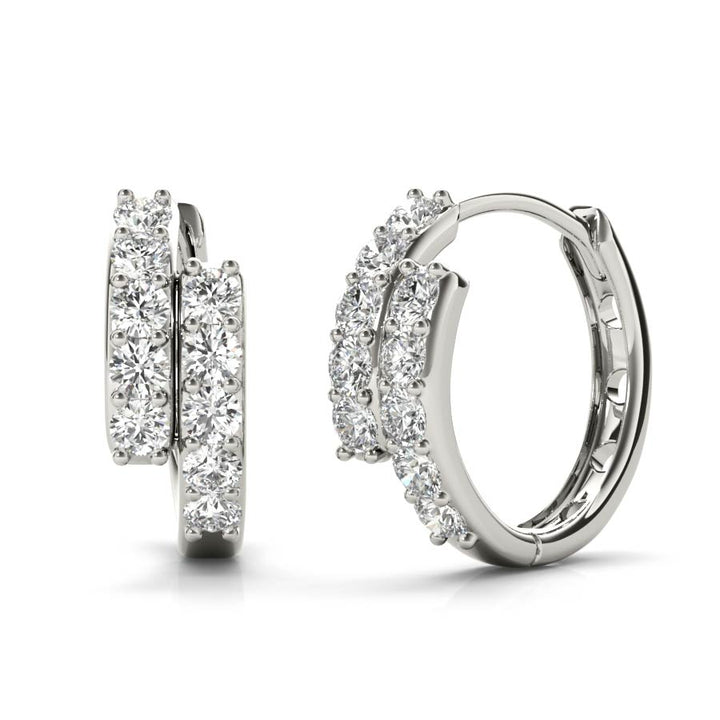 TwoRows Mini Huggies Earrings - Elgrissy Diamonds