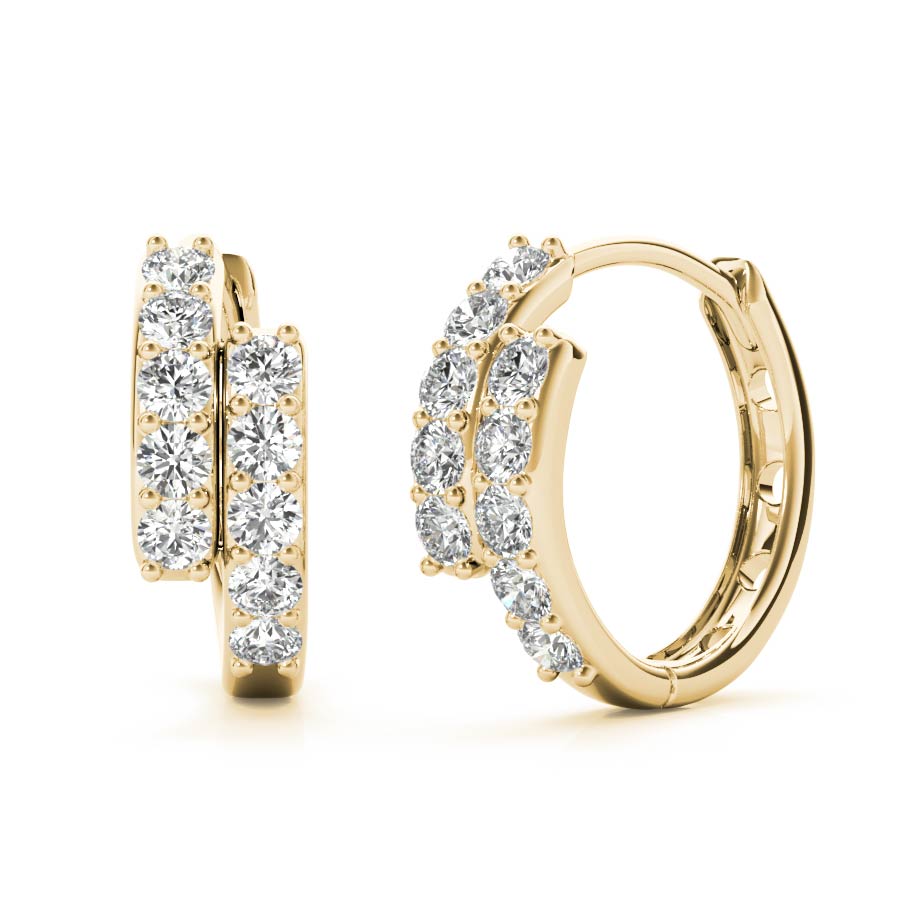 TwoRows Mini Huggies Earrings - Elgrissy Diamonds