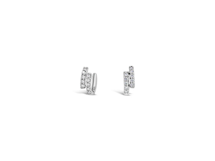 TwoRows Mini Huggies Earrings - Elgrissy Diamonds