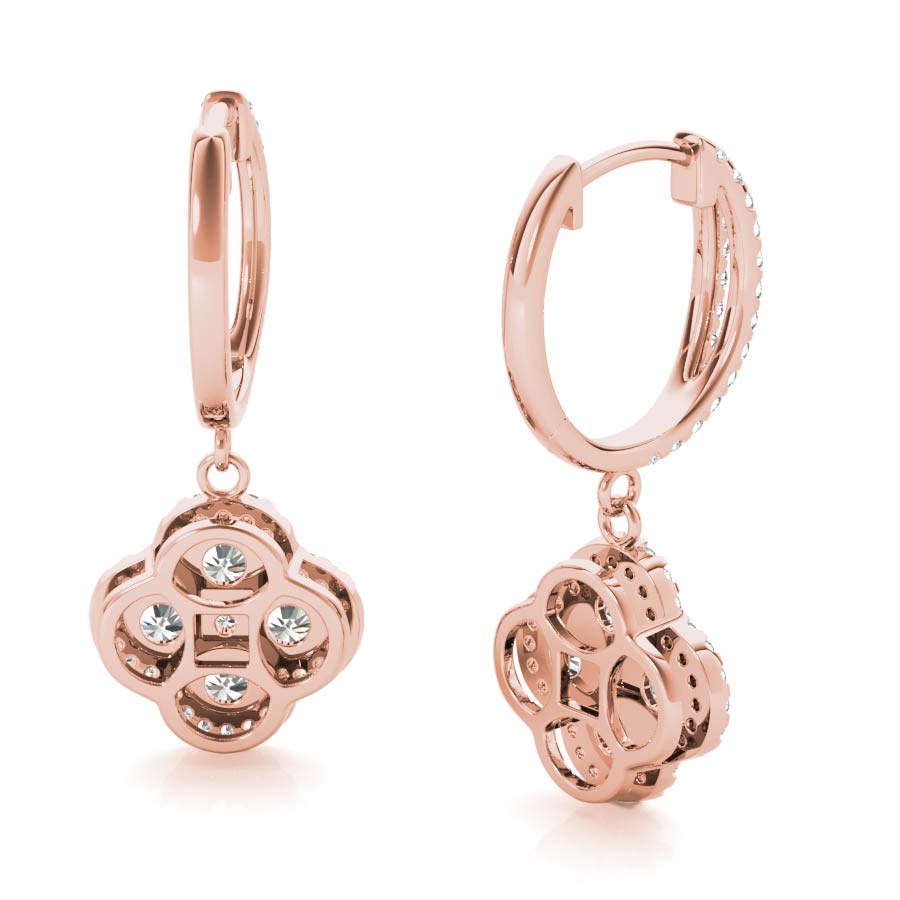 Split Shank Clover Dangling Earrings - Elgrissy Diamonds