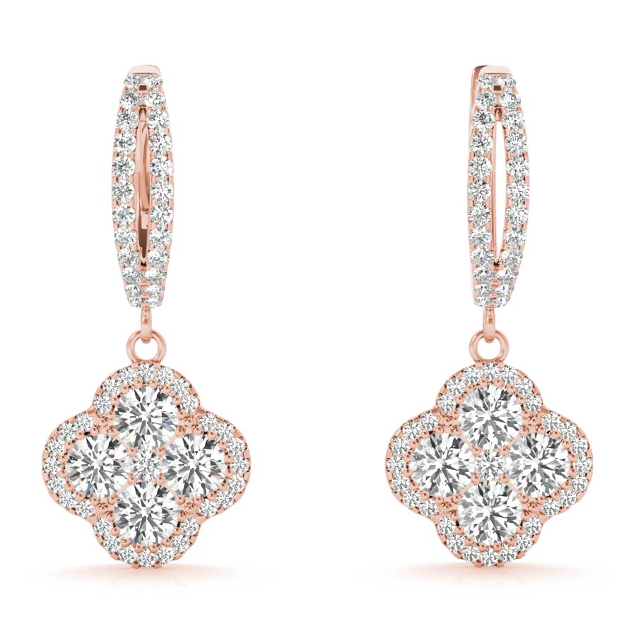 Split Shank Clover Dangling Earrings - Elgrissy Diamonds