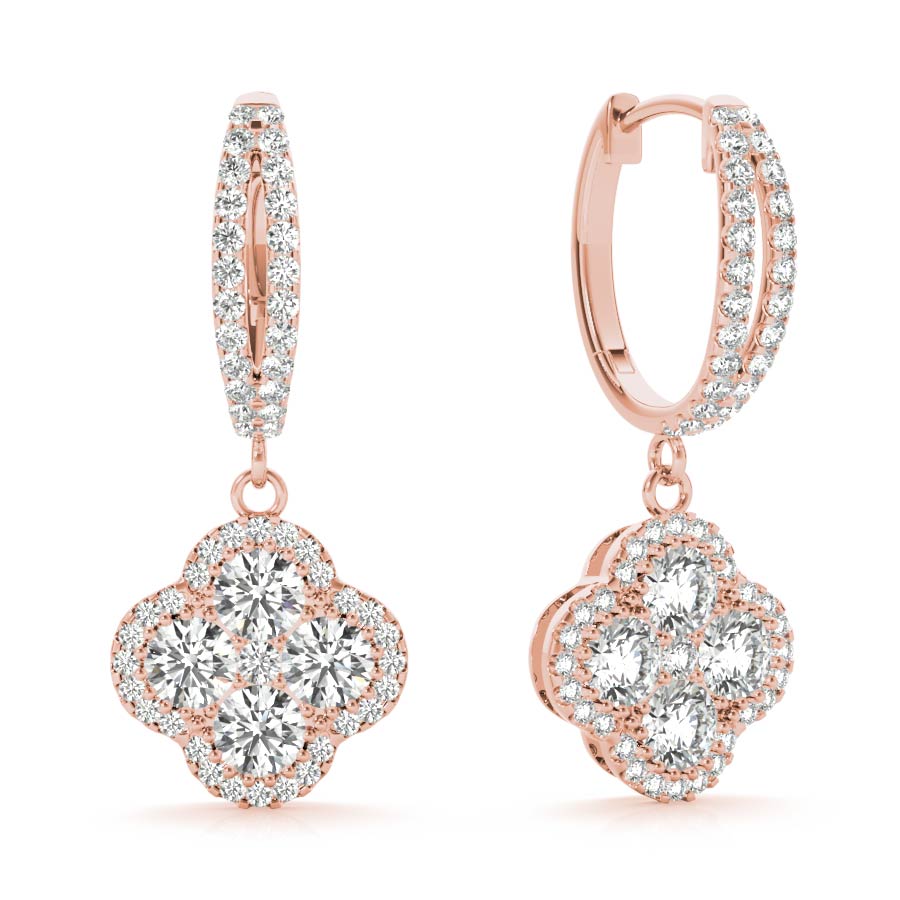 Split Shank Clover Dangling Earrings - Elgrissy Diamonds