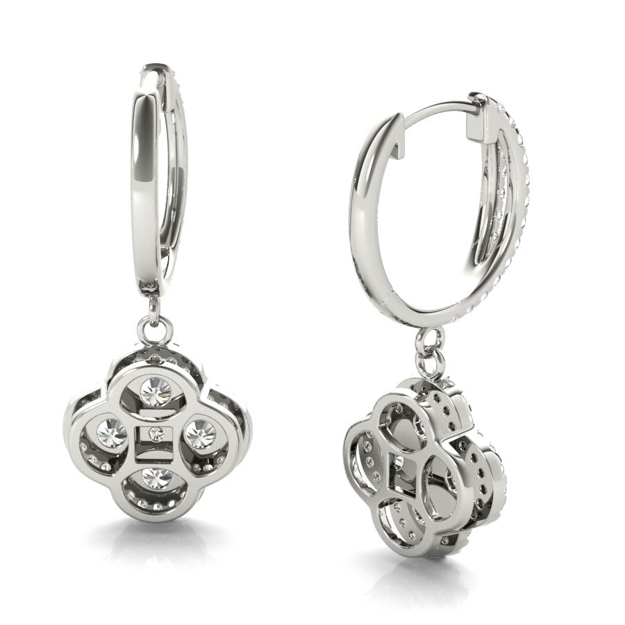 Split Shank Clover Dangling Earrings - Elgrissy Diamonds