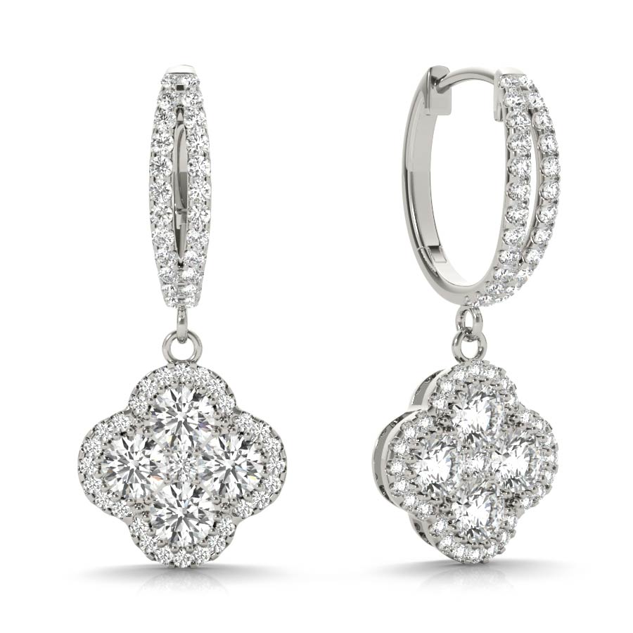 Split Shank Clover Dangling Earrings - Elgrissy Diamonds