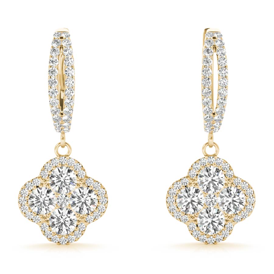 Split Shank Clover Dangling Earrings - Elgrissy Diamonds