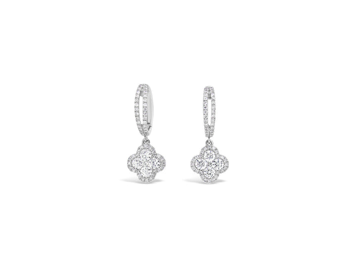 Split Shank Clover Dangling Earrings - Elgrissy Diamonds