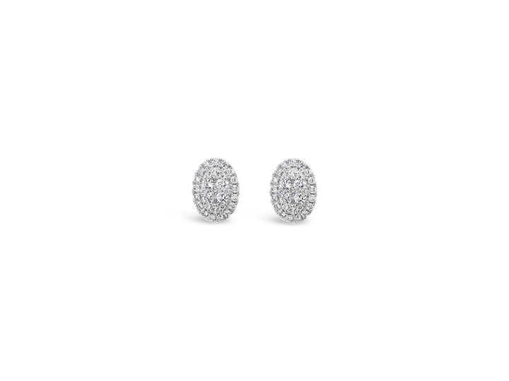 Mini Pear Halo Illusion Stud Earrings - Elgrissy Diamonds