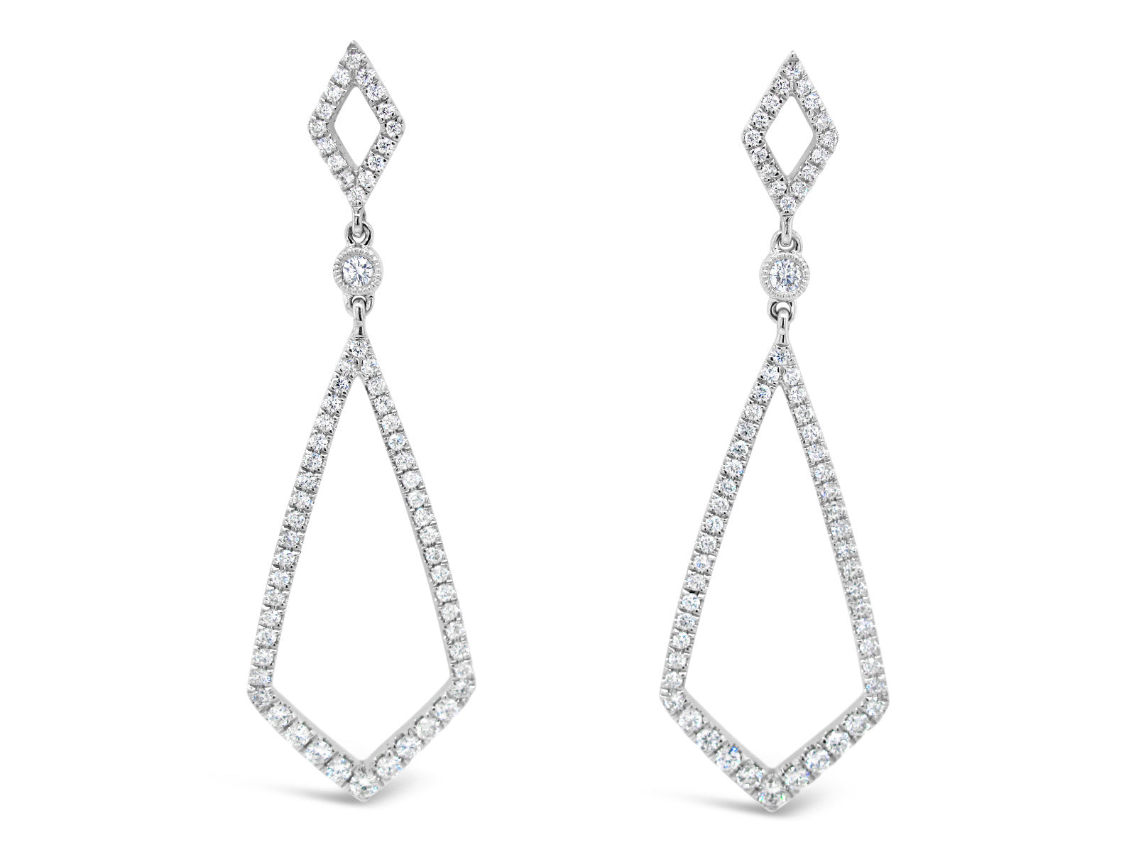 Kite Shaped Diamond Drop Earrings - Elgrissy Diamonds