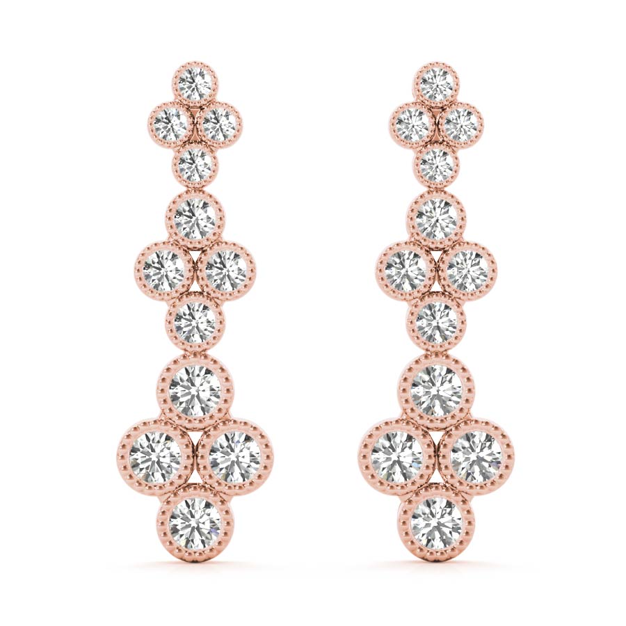 Diamonds Clover Dangling Earrings - Elgrissy Diamonds